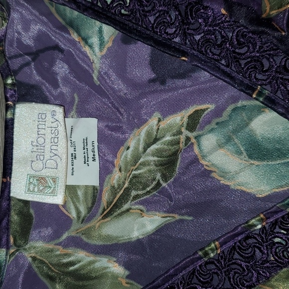 Vintage California Dynasty Purple Floral Nightgown, Size Medium - Picture 2 of 4